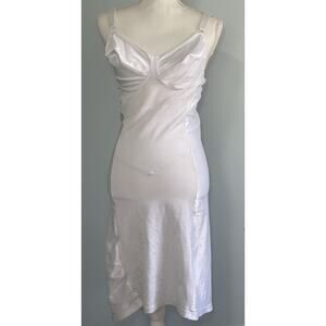 Vintage Vanity Fair All in One Body Shaper Slip 42b Second Skin Satin White